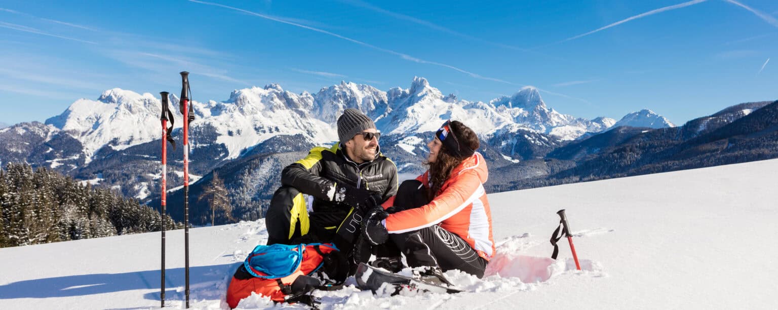Winter Schneeschuhe Schneeschuhwandern Berge Dachstein