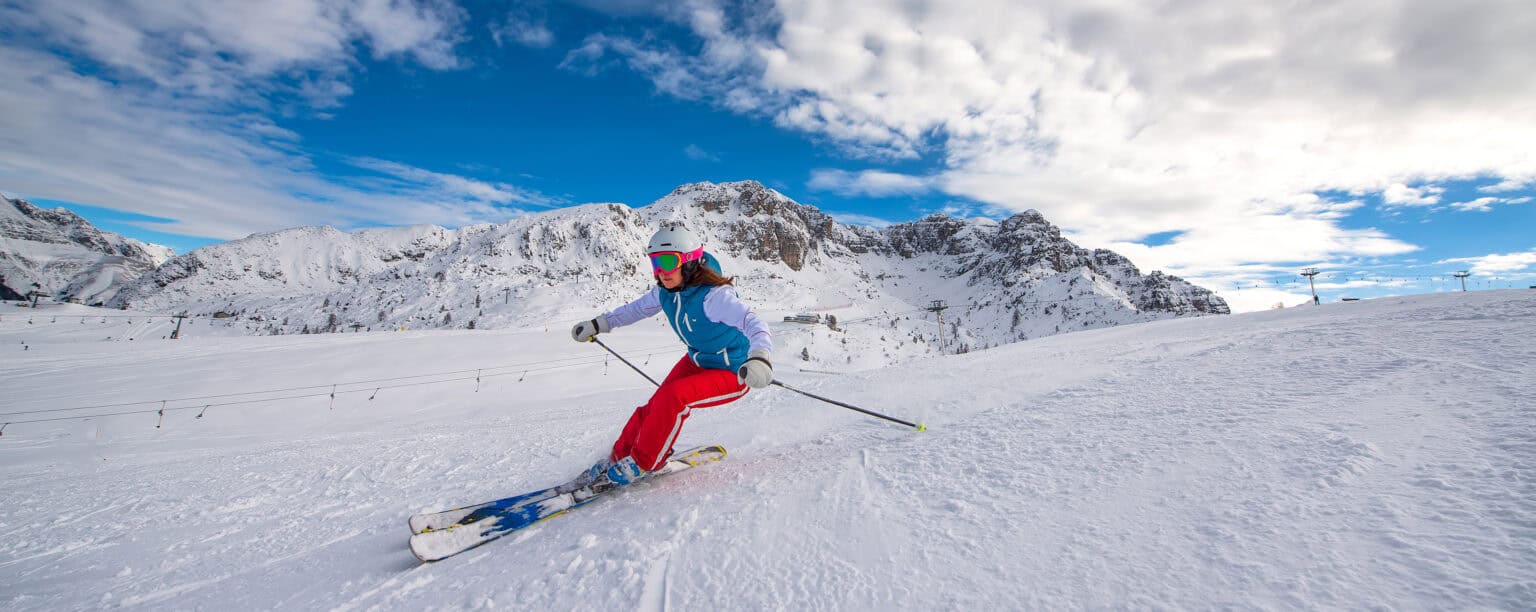 Winter Skifahren Piste Planai
